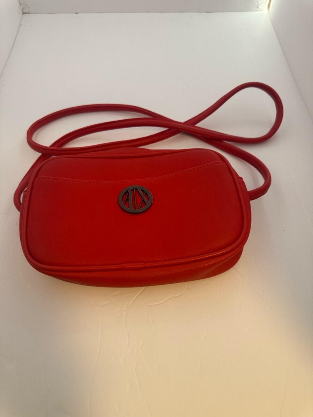 Armani Exchange Red Crossbody Bag with AX Logo